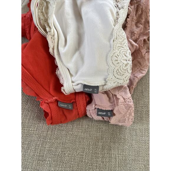 Aerie XL Lace Bralette Floral Wireless Lot Of 3 Adjustable Straps Comfort Pink - Picture 9 of 10